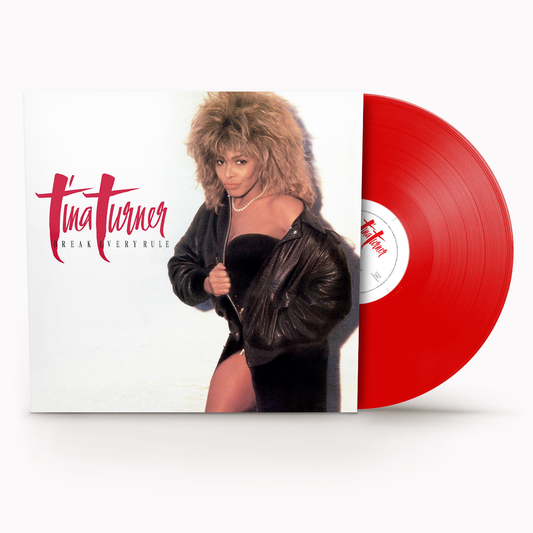 Red vinyl LP record of Tina Turner’s “Break Every Rule” album.