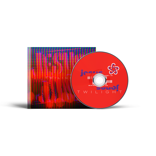 Jesus Jones “Twilight” CD case and disc with red and blue design.
