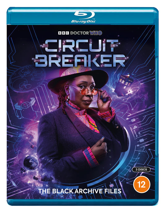 Blu-ray cover for “Doctor Who: Circuit Breaker” featuring a woman with a sonic screwdriver.