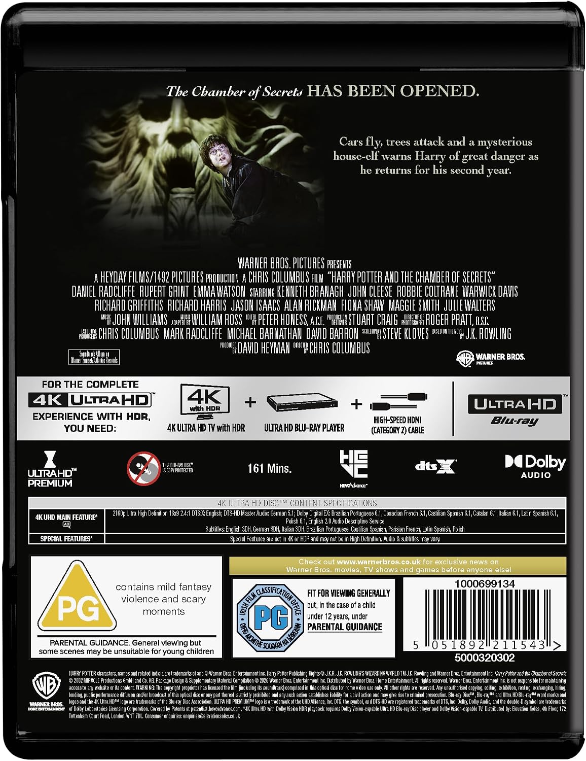 Harry Potter and the Chamber of Secrets [4K UHD] [Blu-ray]