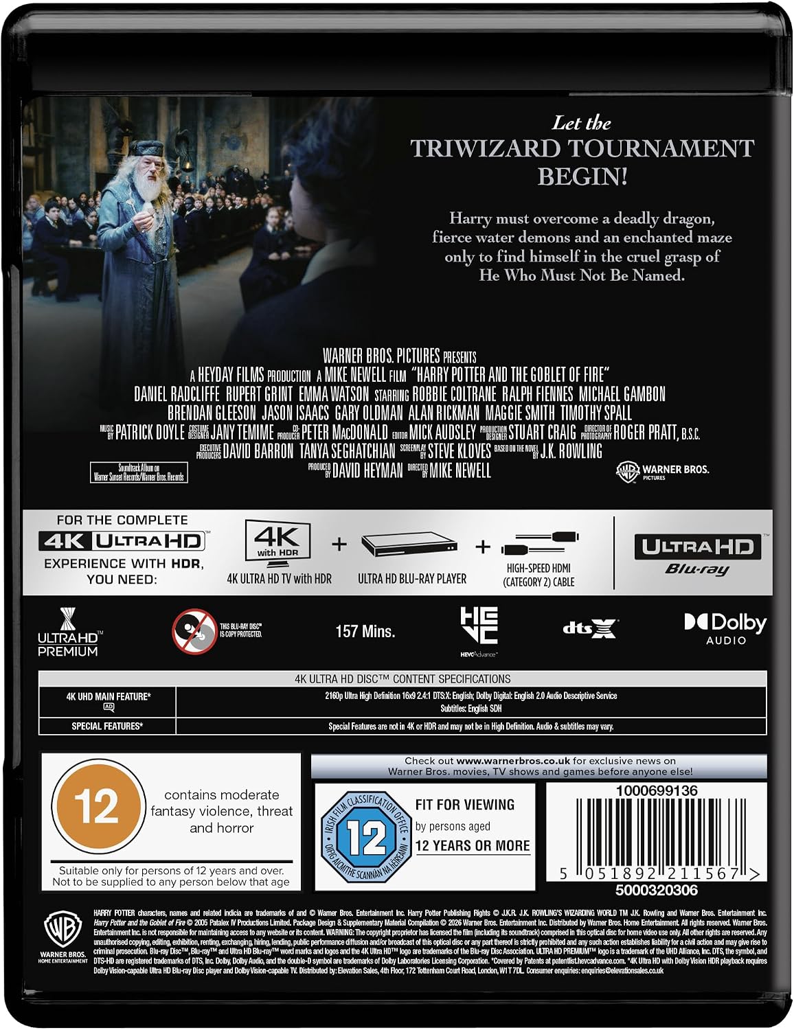 Harry Potter and the Goblet of Fire [4K UHD] [Blu-ray]