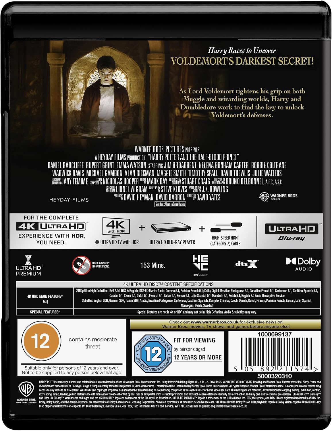 Harry Potter and the Half-Blood Prince [4K UHD] [Blu-ray]