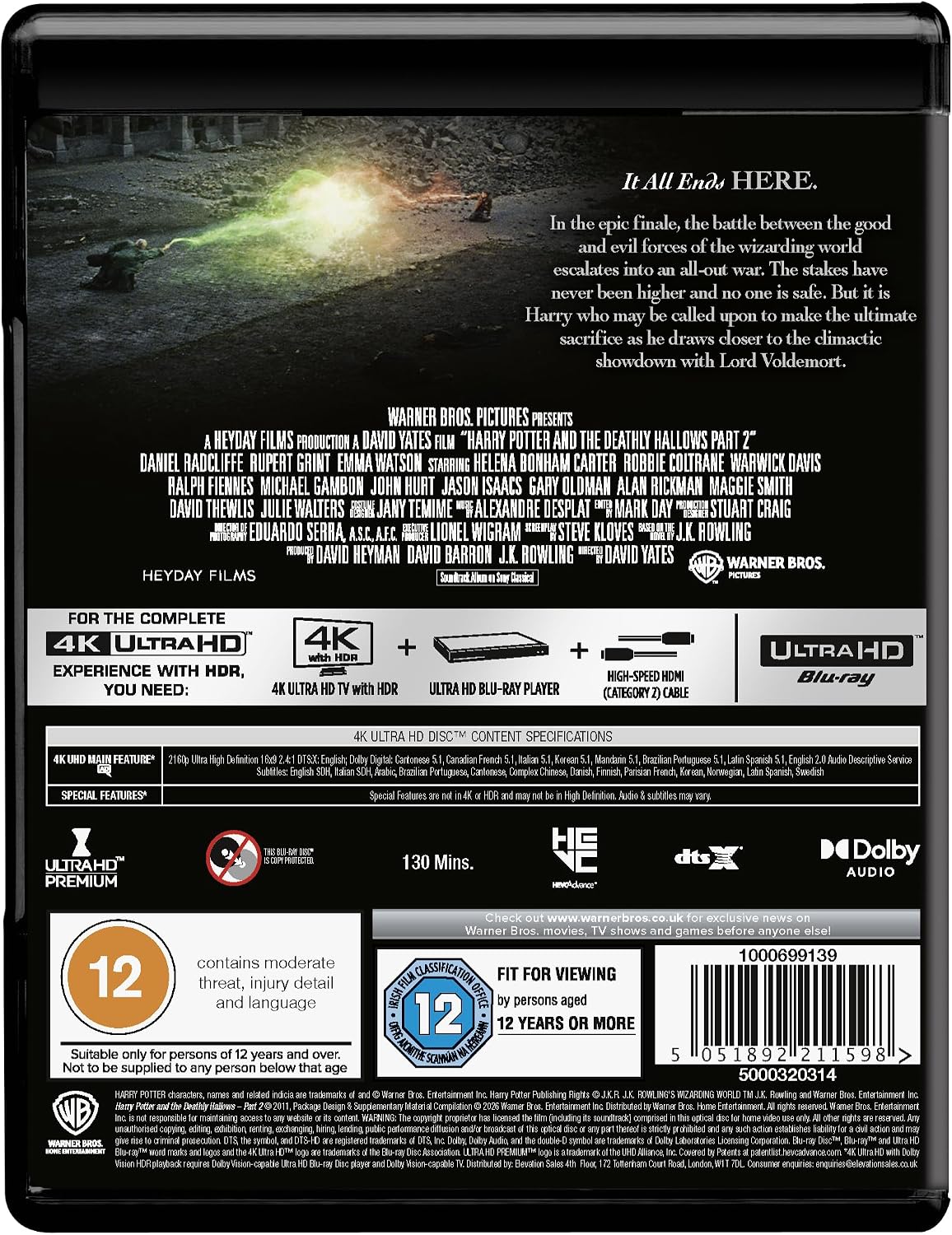 Harry Potter and the Deathly Hallows - Part 2 [4K UHD] [Blu-ray]