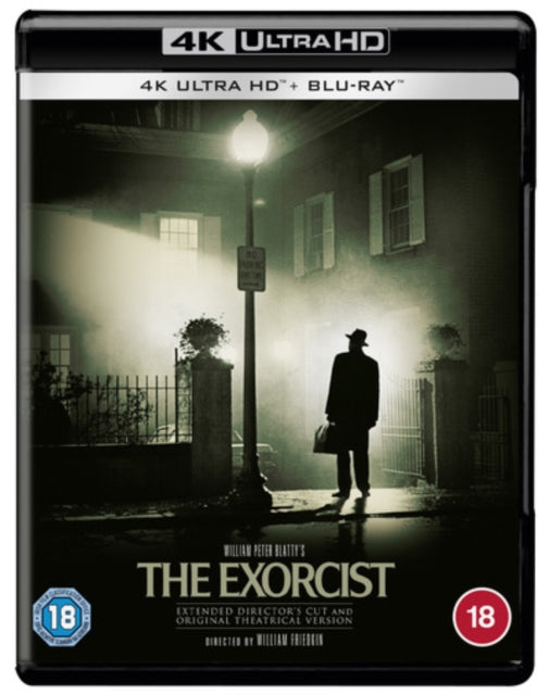 The Exorcist Blu-ray cover: a silhouetted figure stands before a house.