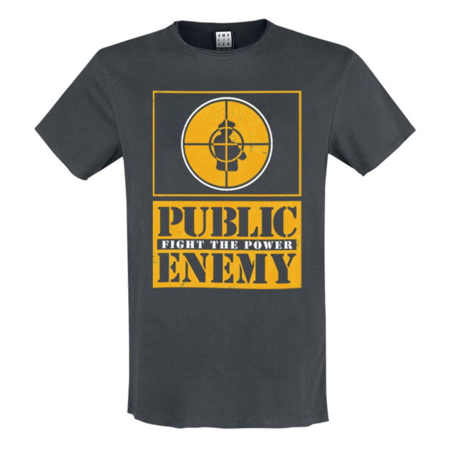 Public Enemy - Yellow Fight The Power Amplified Large Vintage Charcoal T Shirt