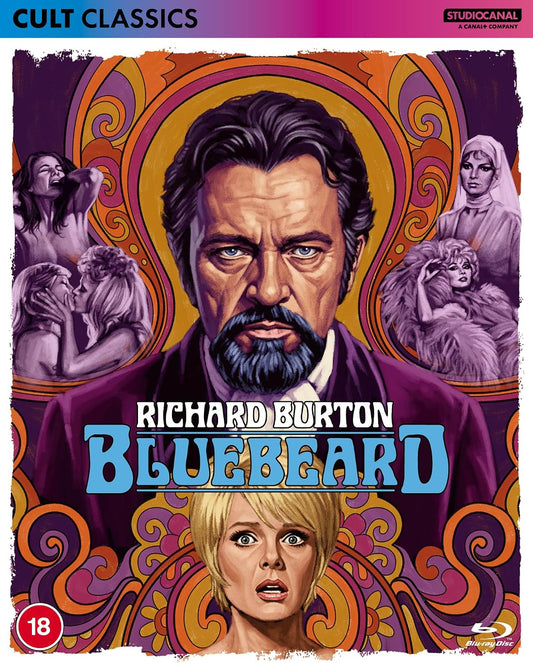“Bluebeard” Blu-ray cover featuring Richard Burton and a distressed woman.
