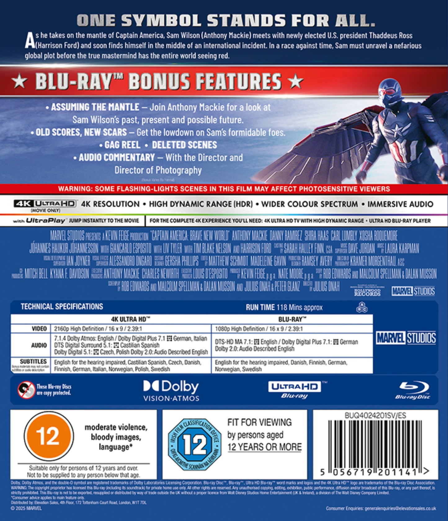 Marvels Captain America: Brave New World (UHD) [Blu-ray]