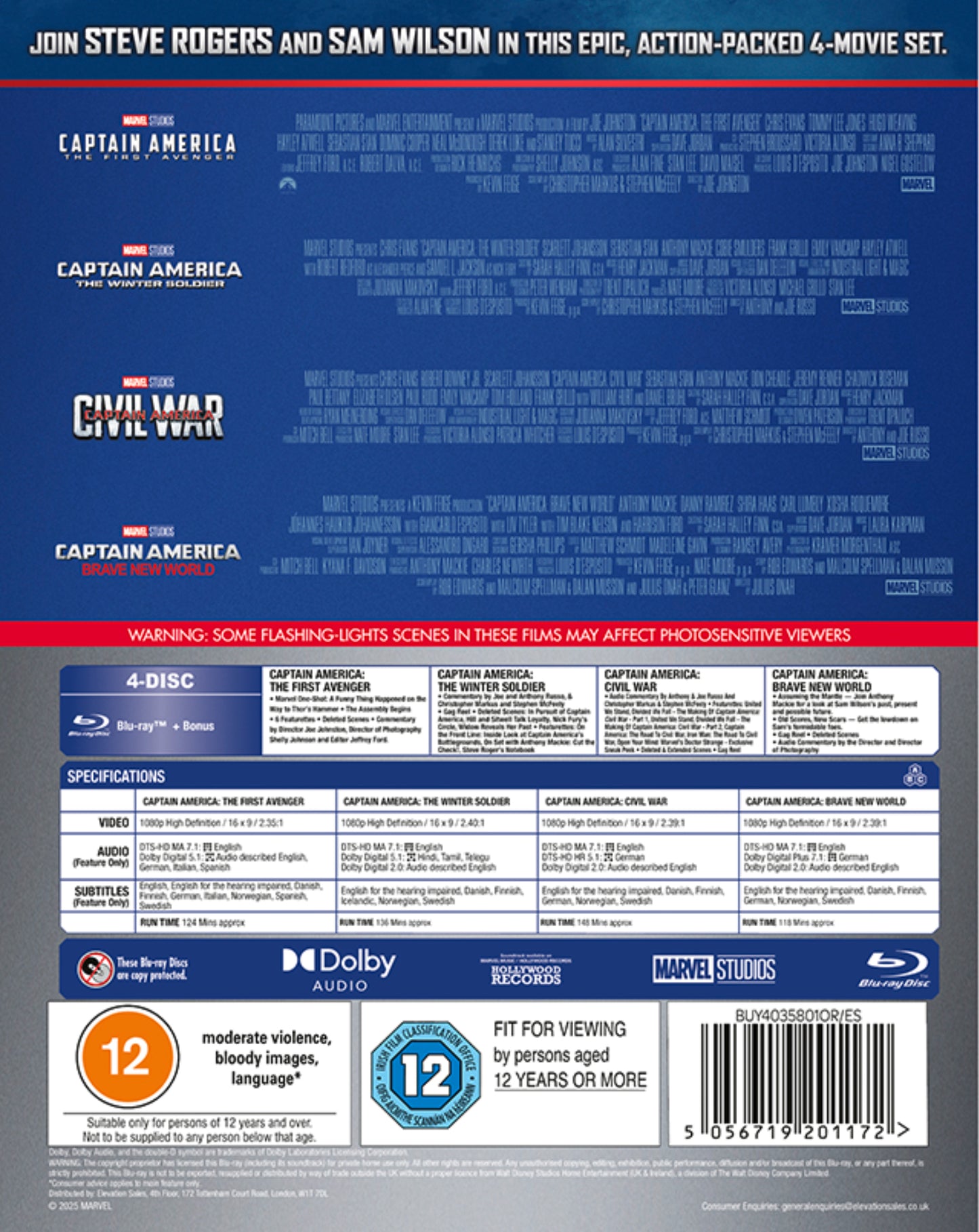 Marvels Captain America 1-4 Collection [Blu-ray]
