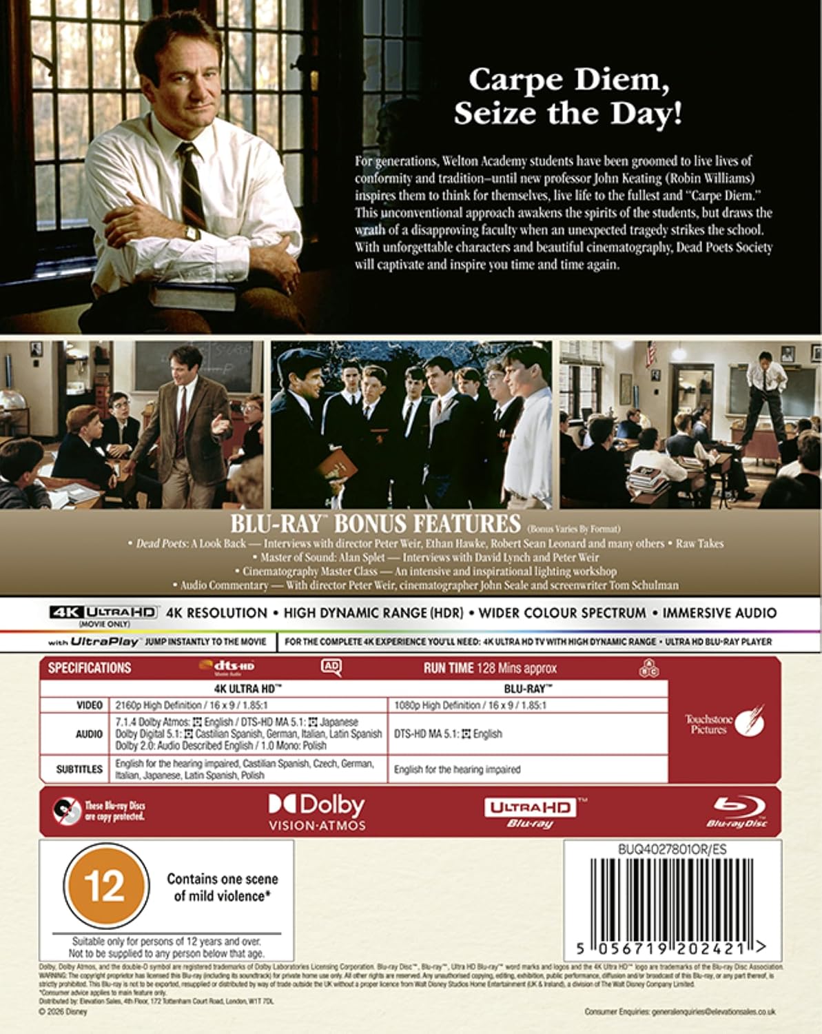 Dead Poets Society UHD/BLU-RAY [Blu-ray]