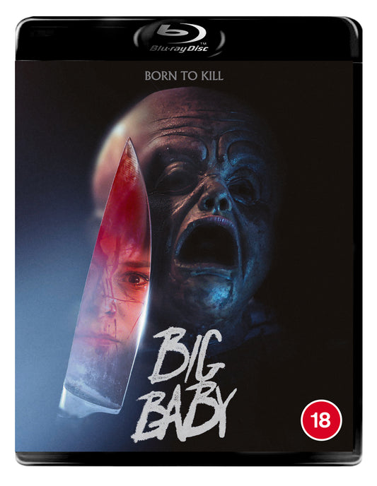 Blu-ray cover for "Big Baby" featuring a distressed face and knife.
