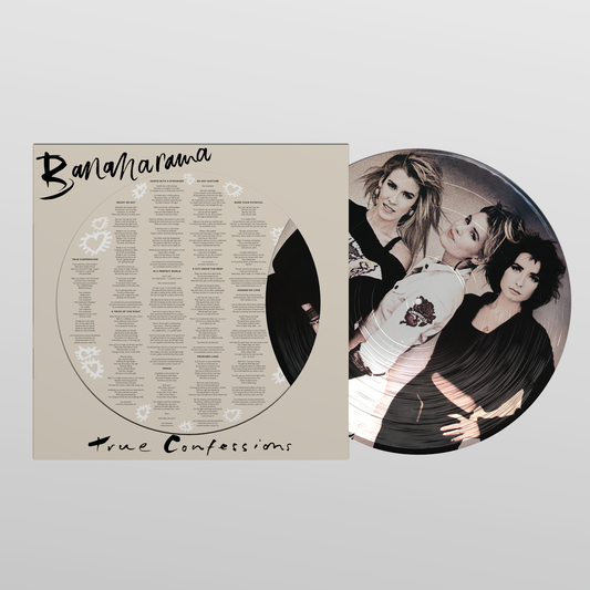 Bananarama’s “True Confessions” picture disc vinyl LP with band portrait.