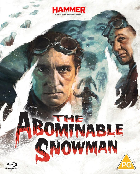 Blu-ray cover for "The Abominable Snowman" featuring a man and snowy mountains.