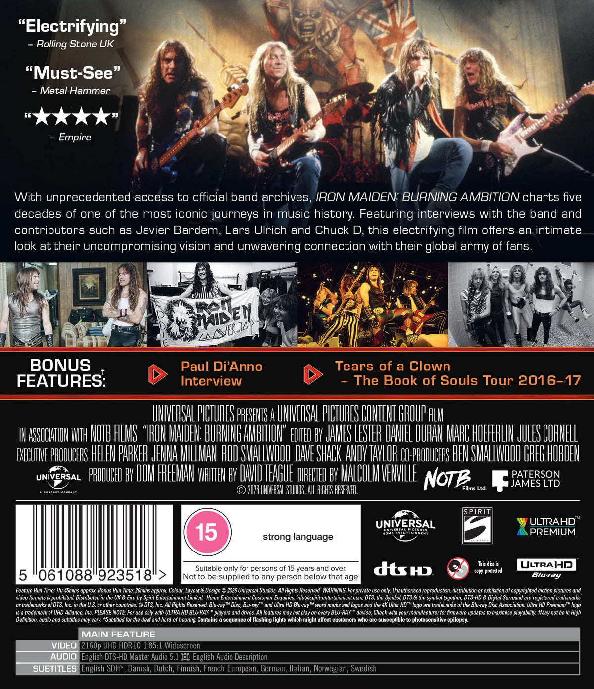 Iron Maiden: Burning Ambition 4k UHD [Blu-ray]