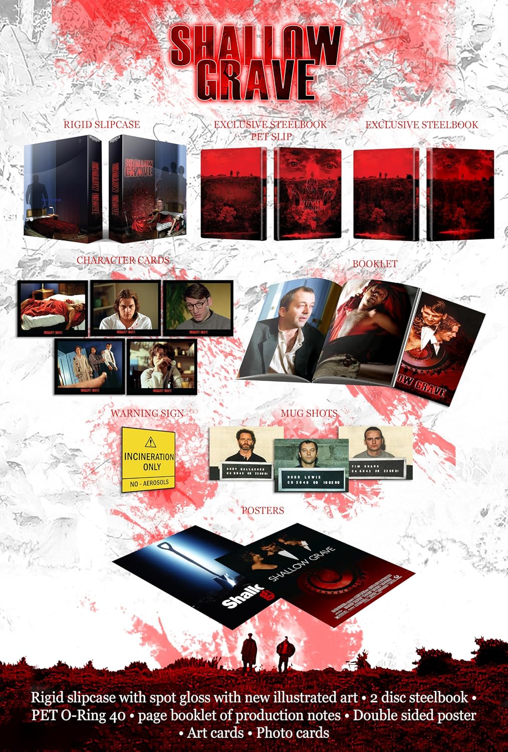 Shallow Grave Collector's Ed 4k UHD/BD Steelbook [Blu-ray]