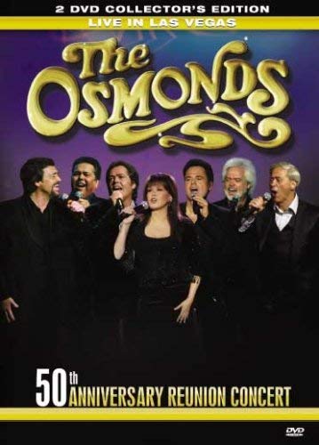 The Osmonds performing live on DVD cover, celebrating their 50th anniversary.