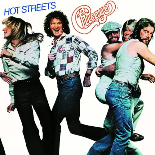 Chicago band album cover, "Hot Streets," featuring five smiling musicians.