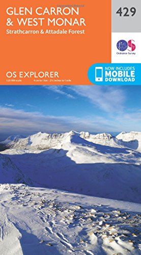OS Explorer Map (429) Glen Carron and West Monar (OS Explorer Active Map)