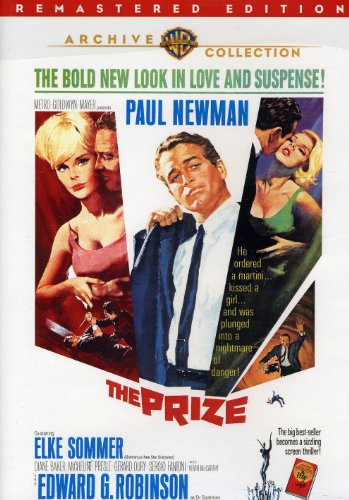 DVD cover for "The Prize" featuring Paul Newman, Elke Sommer, and Edward G. Robinson.