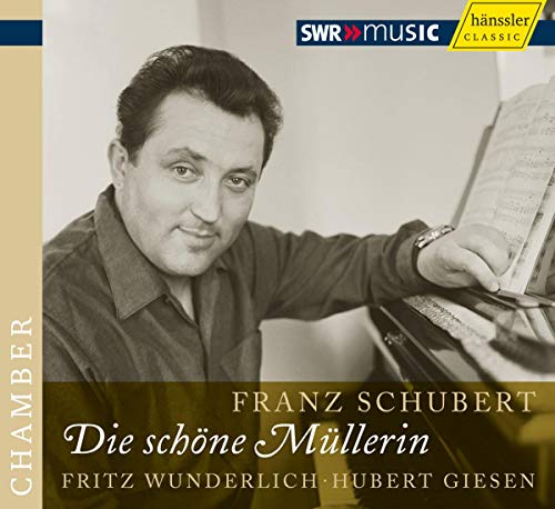 CD cover featuring portrait of tenor Fritz Wunderlich with sheet music.
