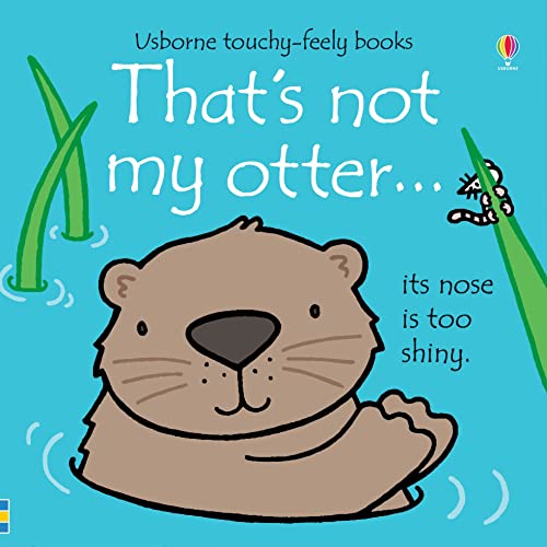 Children’s book cover featuring a brown otter with a shiny nose and green reeds.