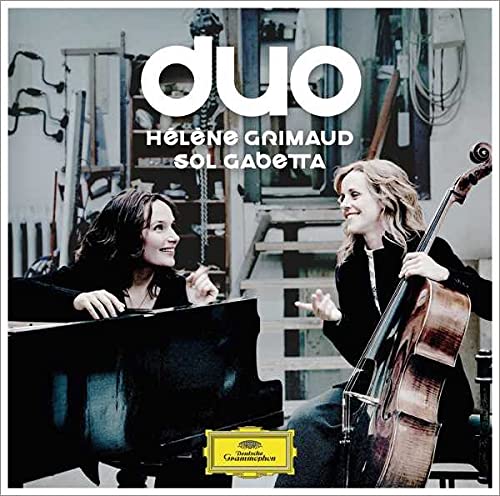 CD cover featuring pianists Hélène Grimaud and Sol Gabetta, Deutsche Grammophon label.