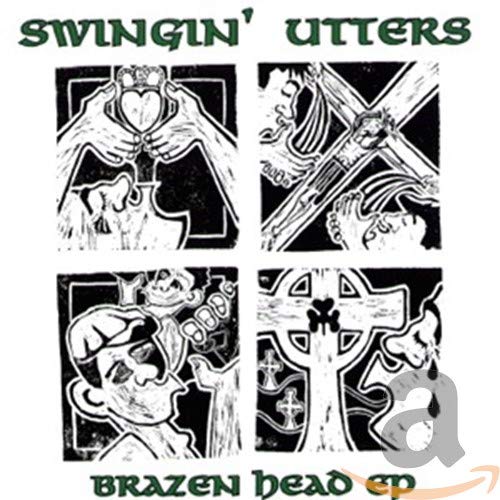 CD cover for Swingin' Utters' "Brazen Head EP" with black and white illustrations.