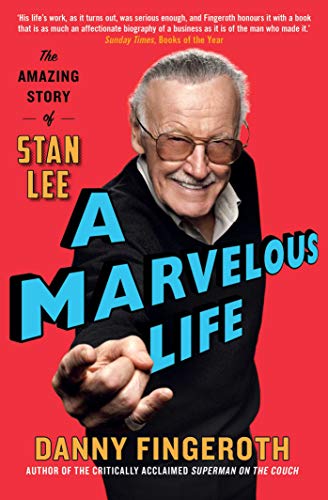 Book cover featuring Stan Lee smiling against a red background with bold blue text.