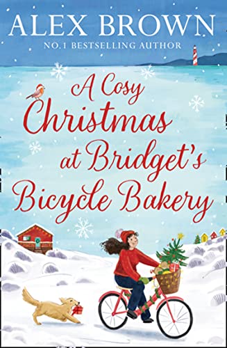 Book cover: woman with dog and bicycle in a snowy landscape.