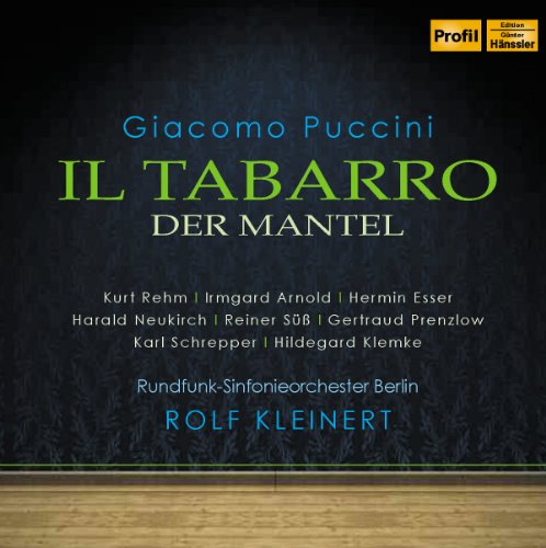 CD cover for Puccini’s *Il Tabarro* with blue and gold design, listing performers.