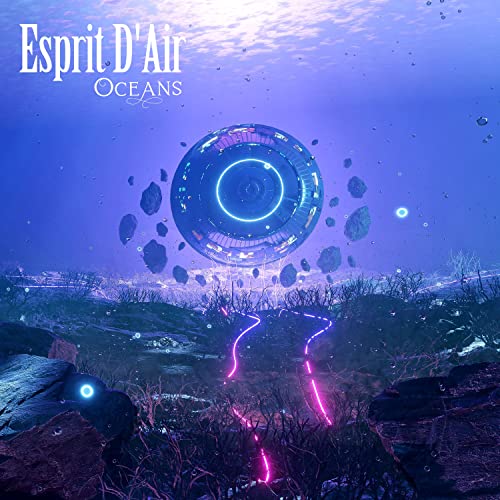 CD cover for “Esprit D’Air - Oceans” featuring a glowing, circular structure underwater.