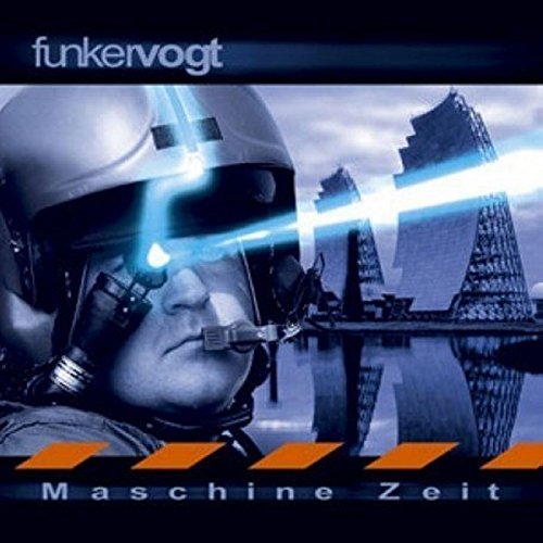 CD cover: Funkervogt, a helmeted face, and futuristic city skyline.