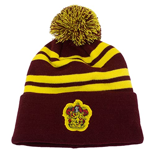Harry Potter - House Gryffindor (Unisex Maroon / Gold Beanie Pom) One Size