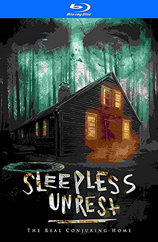 Blu-ray cover for "Sleepless Unrest" featuring a dark house in a forest.