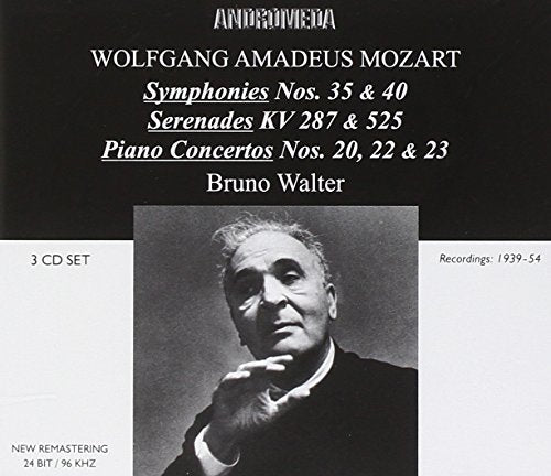 CD cover for Mozart works featuring conductor Bruno Walter’s portrait.