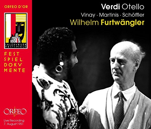 Classical music CD cover with Verdi's Otello, Furtwangler, and Salzburg Festival 1951 details.