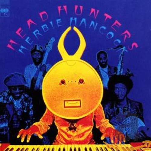 Album cover for Herbie Hancock’s “Head Hunters” featuring a yellow figure.