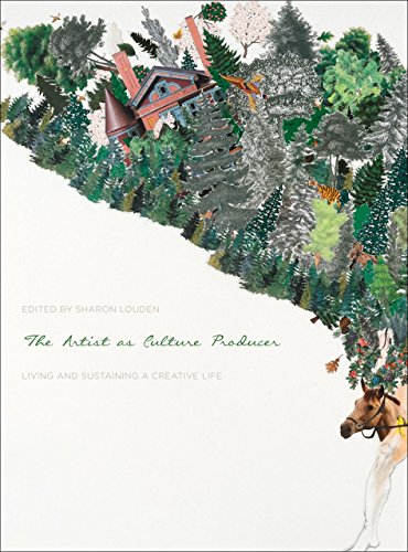 Book cover with illustrated trees, buildings, a horse, and text.