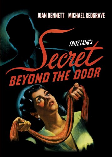 Vintage movie poster for "Secret Beyond The Door" featuring a woman and shadow.