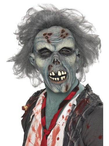 Smiffys Decaying Zombie Mask, Grey, One Size