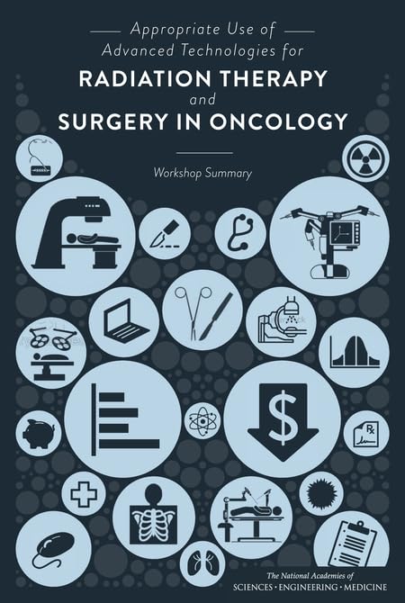 Book cover with medical icons representing radiation therapy, surgery, and oncology.