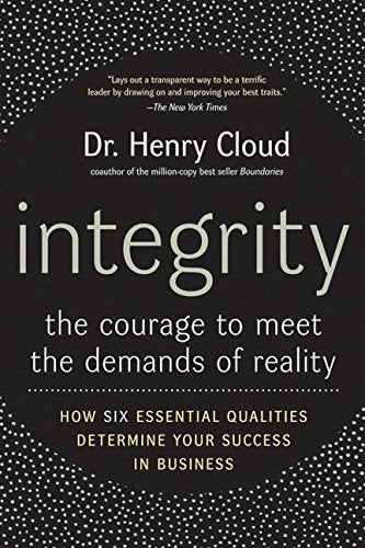 Book cover for "Integrity" by Dr. Henry Cloud, with white text on black.