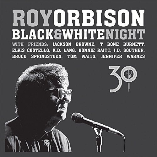 Roy Orbison's "Black & White Night" Blu-ray cover with Orbison's portrait.