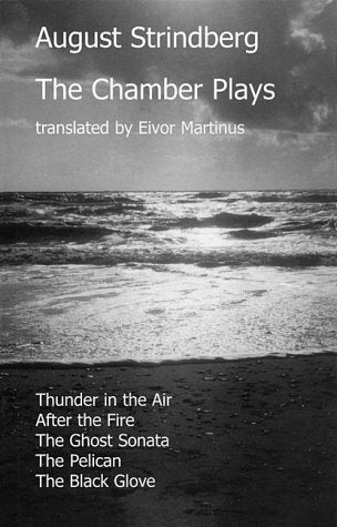 Book cover for August Strindberg’s “The Chamber Plays” with ocean scene.