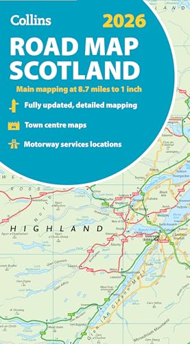2026 Collins Road Map of Scotland : Folded Road Map