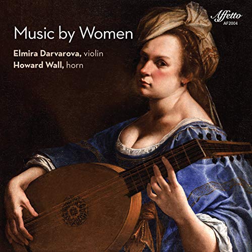 CD cover: portrait of a woman with a lute, dark background.