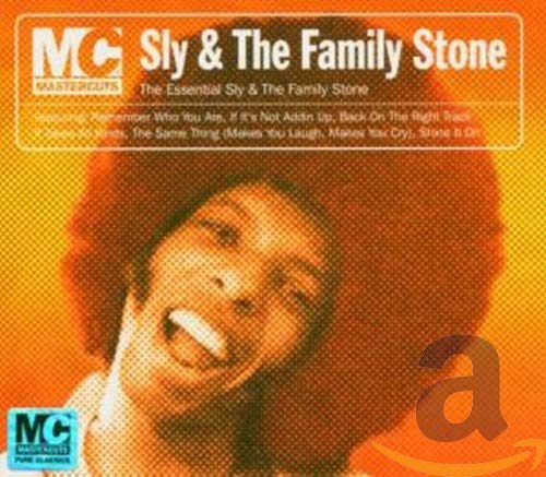 CD cover for Sly & The Family Stone’s “The Essential” album, orange background.