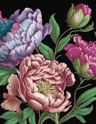 Peonies Journal : Lined Pages and Sprayed Edges