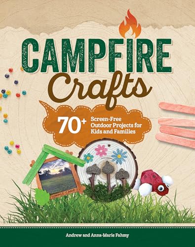 Book cover with “Campfire Crafts” title, crafts, and nature elements.