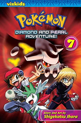 Pokémon Diamond & Pearl Adventure volume 7 cover with characters and Pokémon.