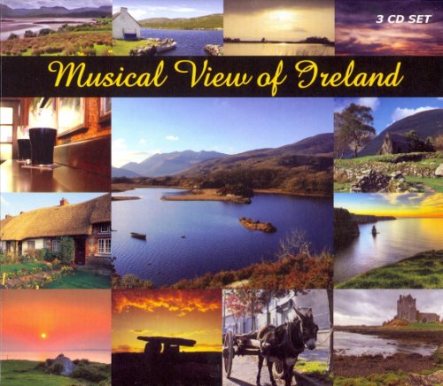 CD cover featuring Irish landscapes, a thatched cottage, and a horse-drawn cart.